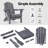 Set of 2 Folding Adirondack Chairs with Cup Holders, Weather-Resistant HDPE Outdoor Lounge Seating-118330434