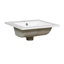 Meuble-lavabo de 16 po avec lavabo en céramique, ensemble de meuble-lavabo simple autoportant avec porte à fermeture douce, tablette réglable, style français
