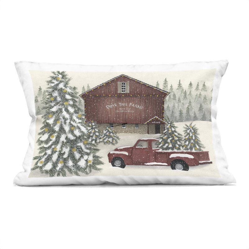 Coussin Festive, Rectangulaire H 20 po x l 14 po, Vert