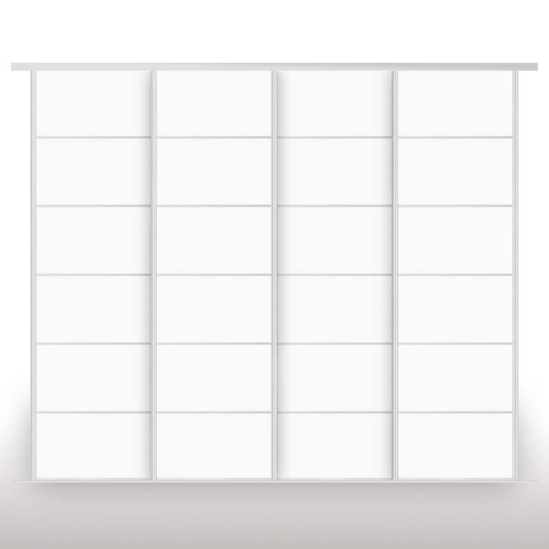 Avinaash 4 Door Wardrobe, 243cm H x 245cm W x 8.2cm D, Dark Grey