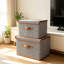 2 Pack Storage Bins With Lids, Collapsible Closet Organizer Container, Fabric Organizer Box With Handles, Decorative Storage Boxes With Lids-2053293265