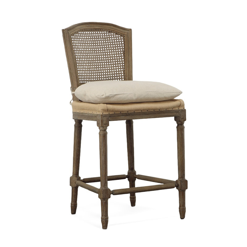 Caela Upholstered Stool with Solid Wood Frame