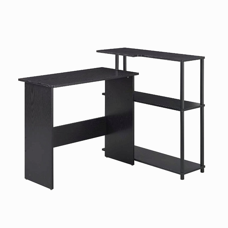 Bureau d'écriture rectangulaire avec tablette latérale, Black