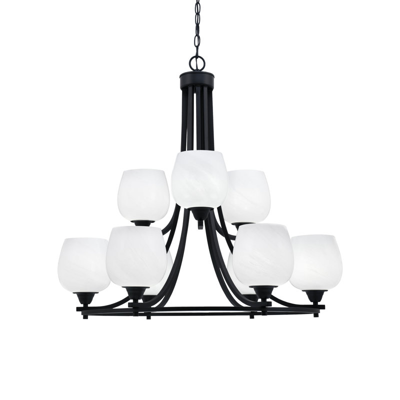 Lustre 9 lumières Paramount, Blanc