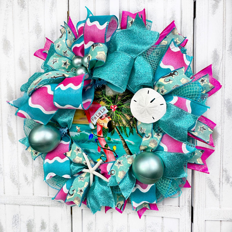 Couronne en maille 20 po Falala Flamingo