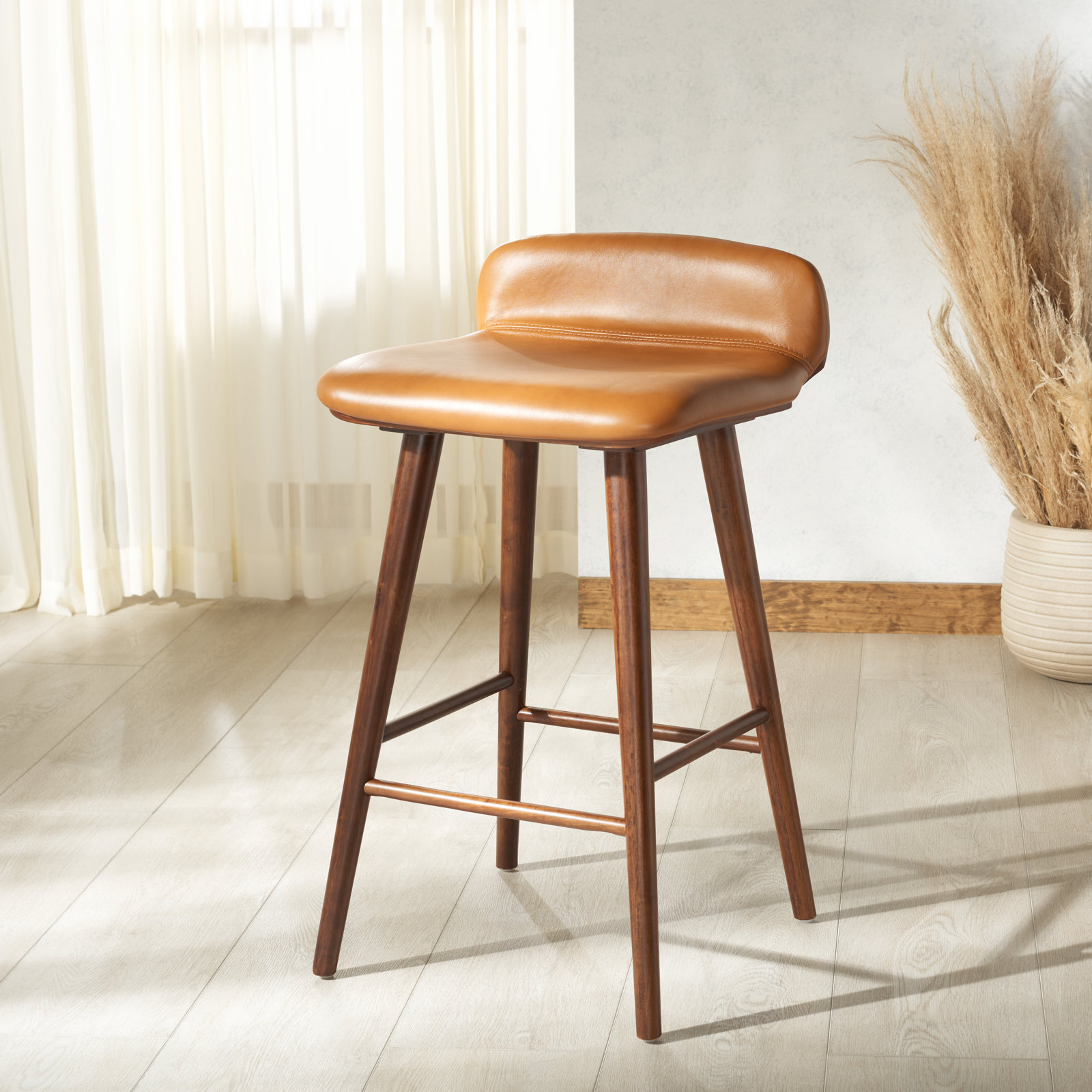 Vanya Bar Stool, Brown, Short Stool - 28"