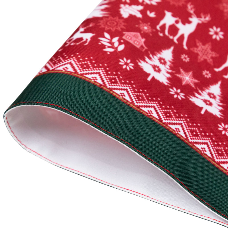 Reindeer And Snowflakes Rectangular Christmas Placemats- 18" - Set Of 4