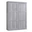 Lit escamotable double pleine grandeur - Lit pliant peu encombrant avec armoire, gris-190070725