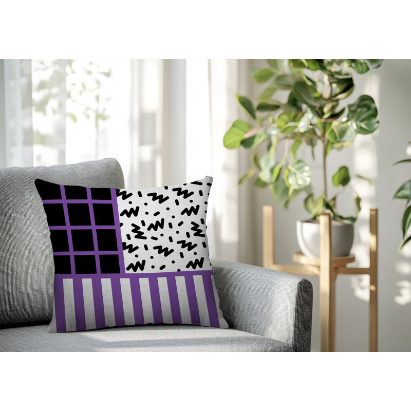 Oreiller carré réversible intérieur / extérieur Froza, Mauve, Carré 18 po