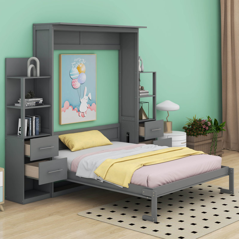 Stephaie Murphy Storage Bed, Gray, Queen