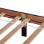 Grand lit en bois de pin avec tête de lit tapissier et pied de lit à panneau, avec deux pieds de support de rail de lit et pieds de support de plateforme centrale-1914184420