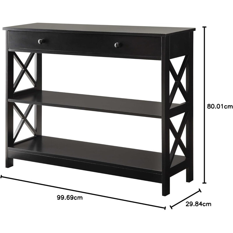 Akebia 100.33 Console Table with drawer, Black