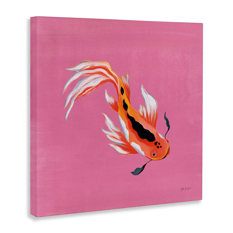 Pink Vibrant Koi Fish Canvas, design by Yvette St. Amant, 30" H x 30" W