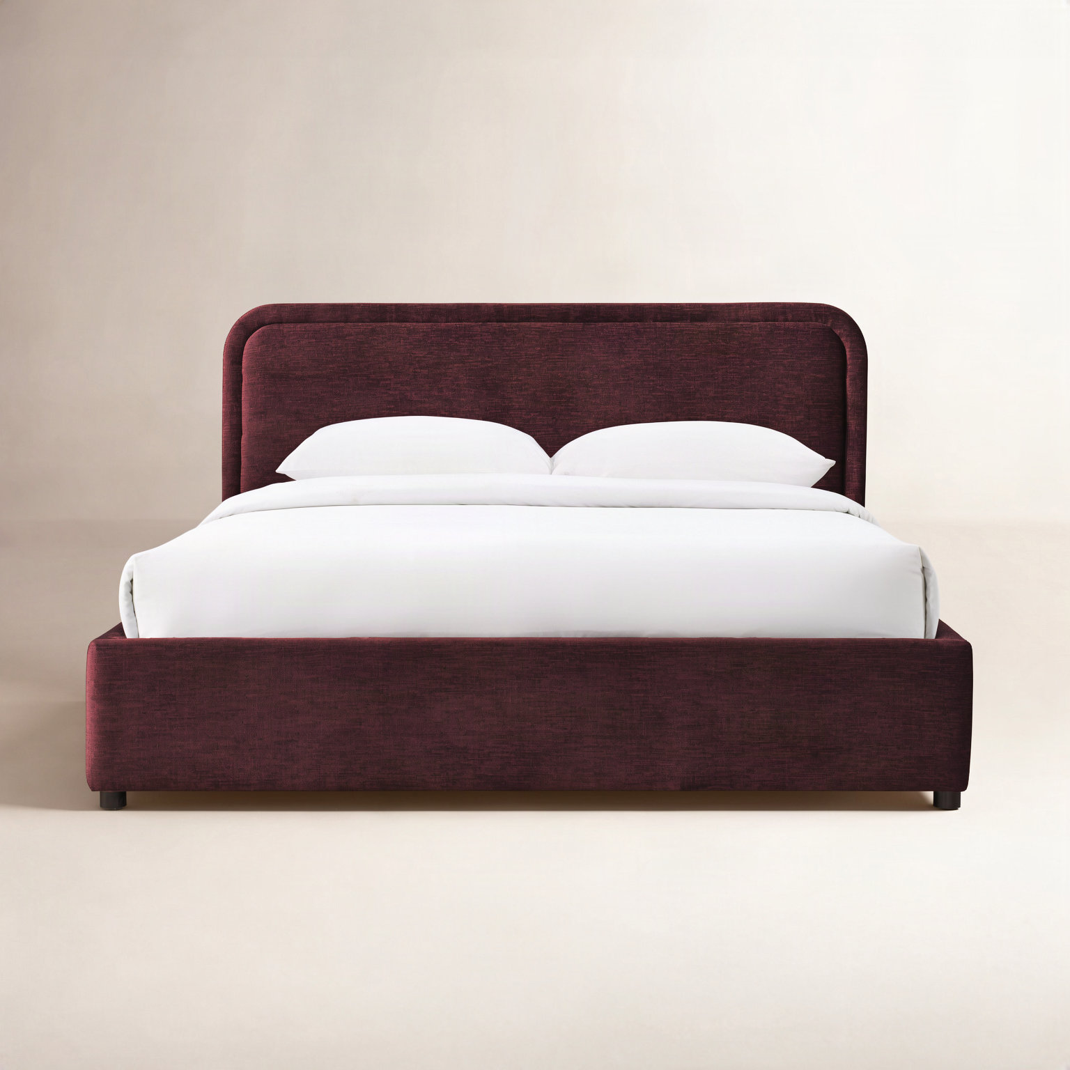 Baneza Platform Bed, Queen, Burgundy
