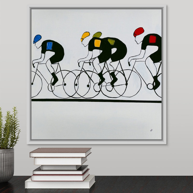 « break out », peinture sur toile, Cadre flottant blanc, H 17,7 po x l 17,7 po x P 1,75 po