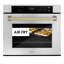 ZLINE 30 in. Autograph Wall Oven w/ Air Fry in Black Stainless Steel with Gold Handle-198249121-198249577