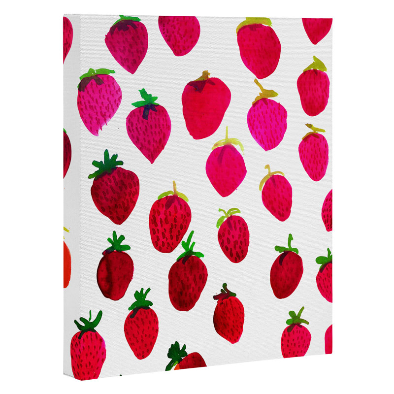 « fraisiers fruit », impression sur toile, H 20 po x l 16 po x P 2 po