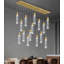 Lustre 15 lumières à DEL moderne en cristal doré-130153232