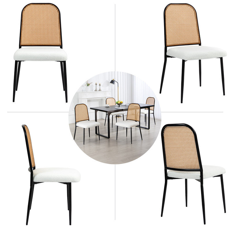 Chaise d'appoint en métal Calis, Blanc