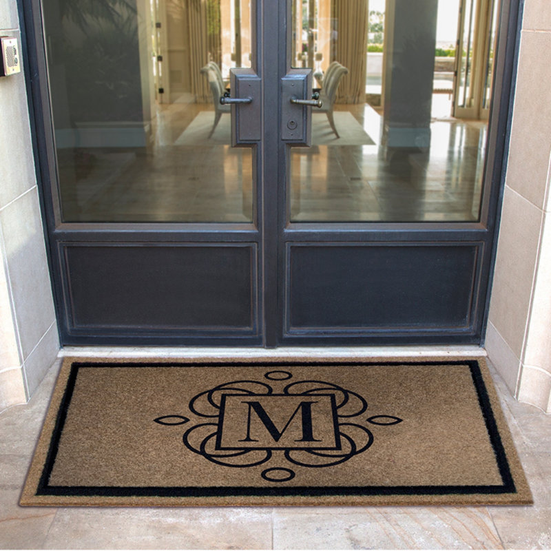 Tapis d'entrée antidérapant en caoutchouc Bosworth, Brun clair, 72 po x 36 po