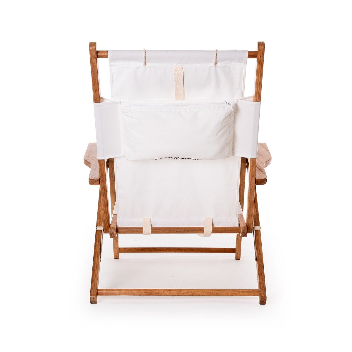 Reclining Beach Chair with Cushion, Antique White