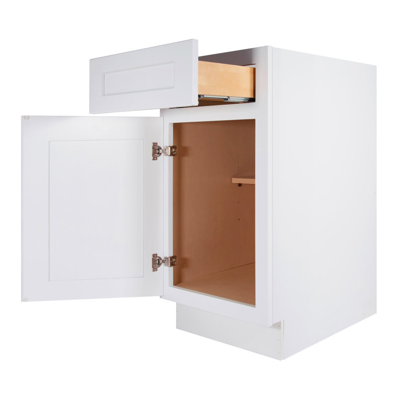 Armoire de base à 1 tiroir et 1 tablette de l 21 po x H 34 1/2 po x P 24 po blanc Prêt à assembler (RTA)