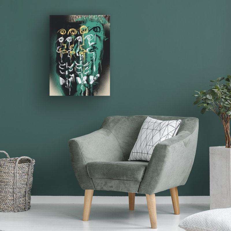 Art sur toile, l'encre et l'huile 04, H 35 po x l 47 po