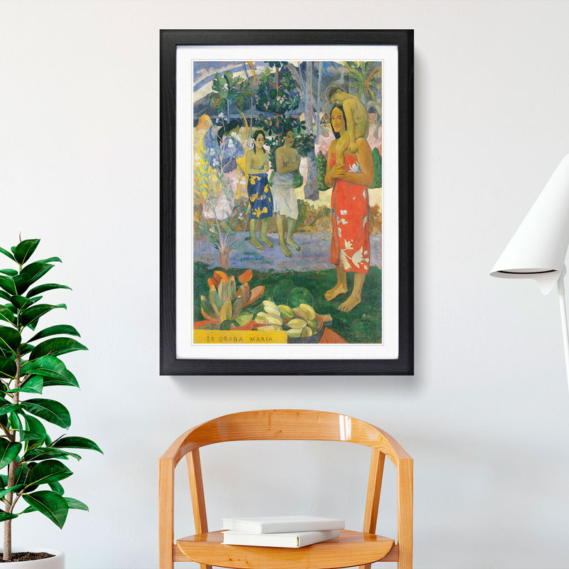 Hail Mary by Paul Gauguin - Picture Frame Painting, Black Framed, 36cm H x 27cm W x 2cm D
