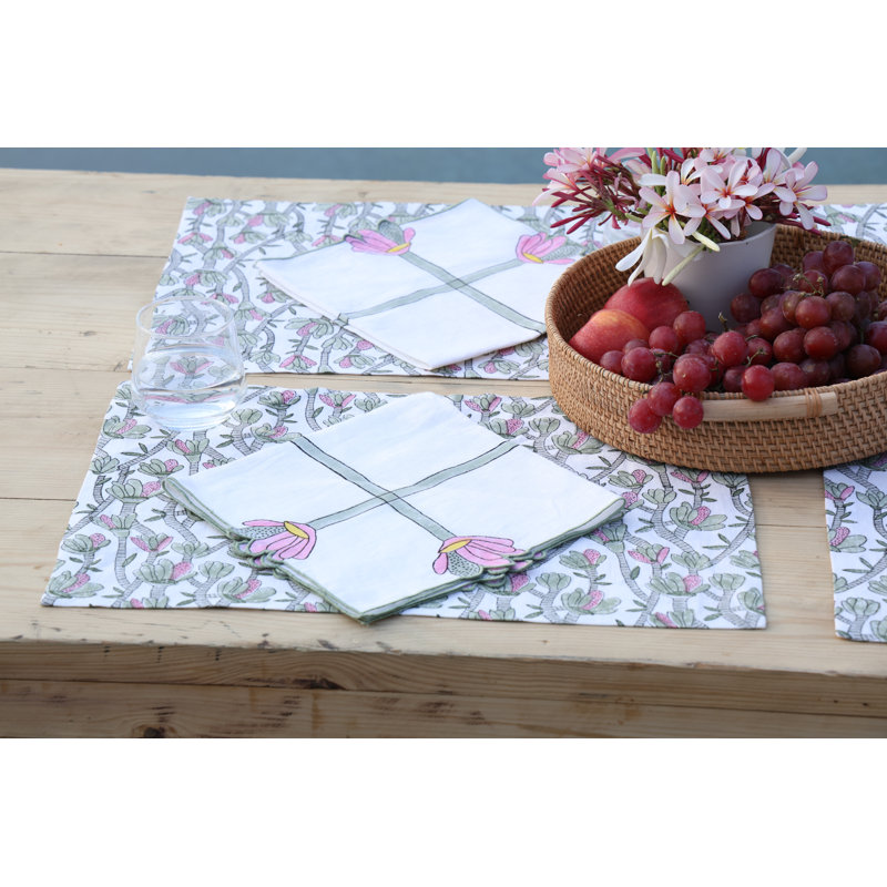 Cactus Table Placemat 14x20 Inch, Gray