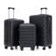 HIFINE TOURIST 20 "/ 24" / 28 "3 pièces / ensemble en valise à roulettes en ABS, couleur assortie, avec serrure à combinaison (noir)