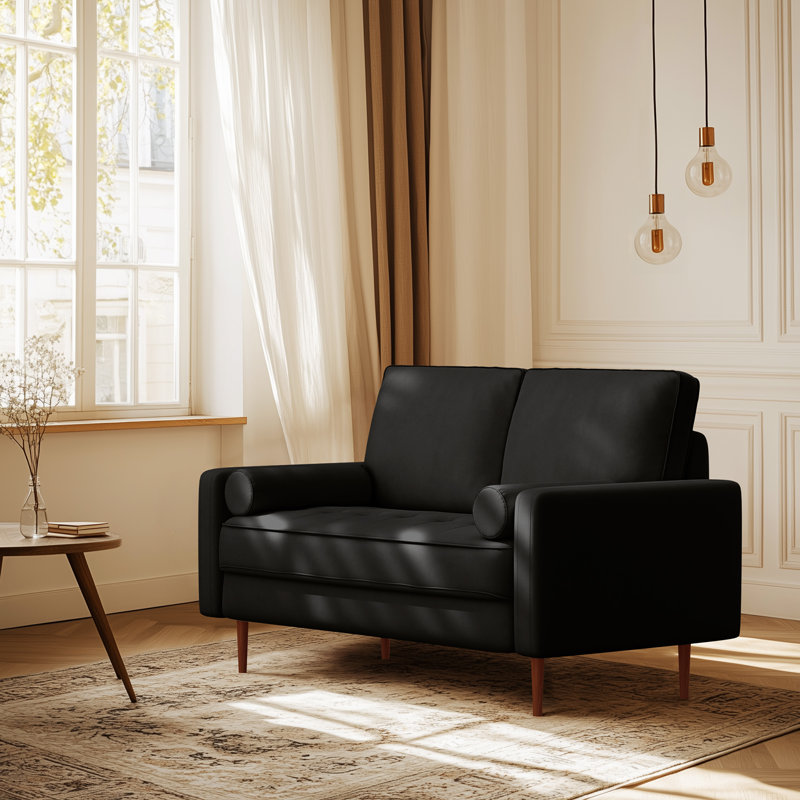 Velvet Lounge Sofa Seats 3, Highly Resilient And Comfortable Design, Comes With 2 Pillows, Suitable For A Variety Of Home Spaces