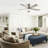 46 Inch 5 PCS Plywood Blades  Ceiling Fan With Light Kit 3 Color LED Light Source, DC 6 Speed ,Remote Control Ceiling Fan  for Patio Living Room, Bedroom, Office,Indoor.((SLIVER )-129417979-129417980