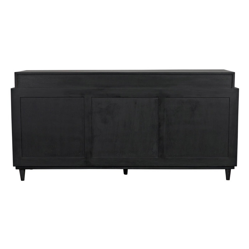Hermosa Mid-Century Mahogany 72'' Sideboard with Caned Cupboards