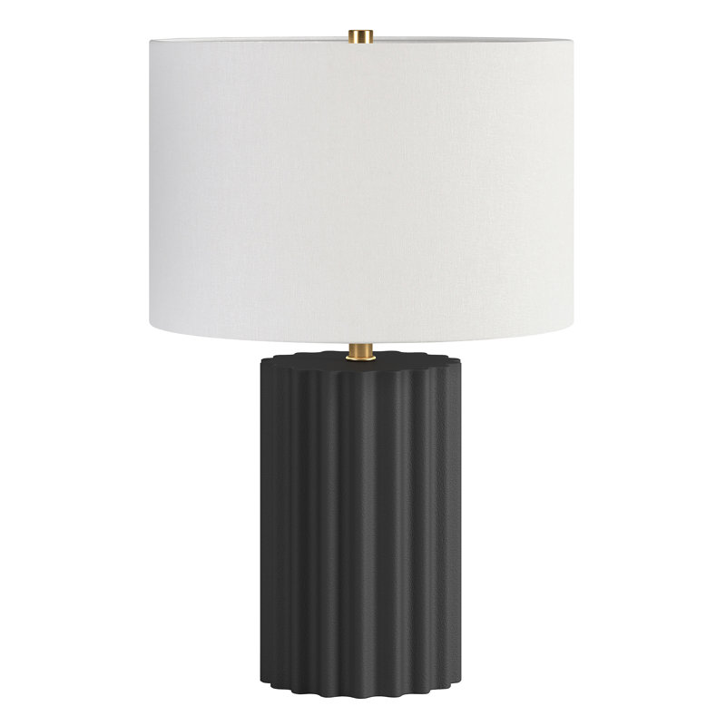 Lampe de table haute 23 po avec abat-jour en tissu Seren, Noir
