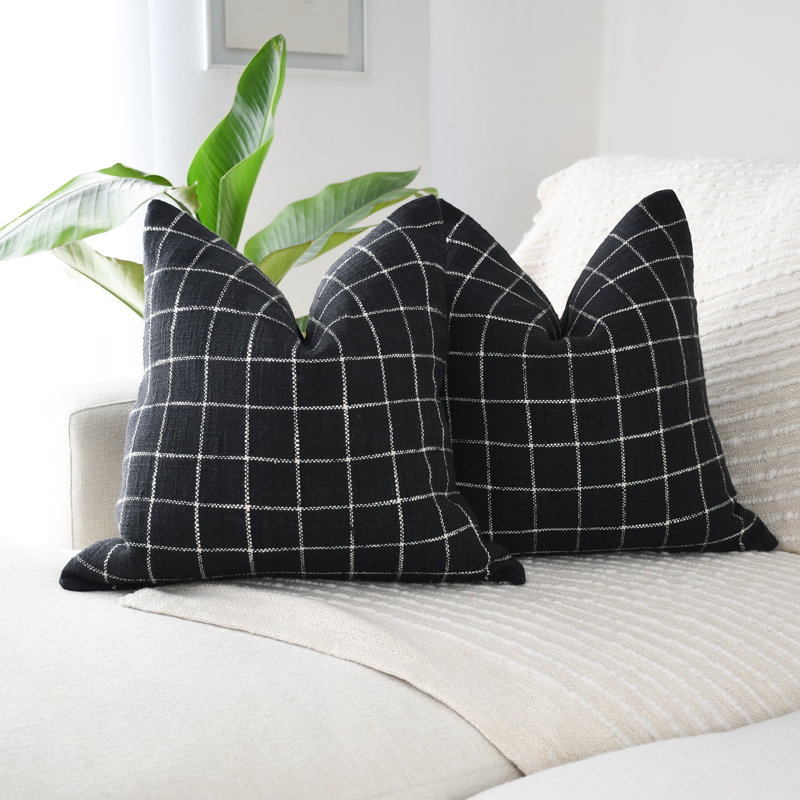 Black & White Checkered Pillow Cover
