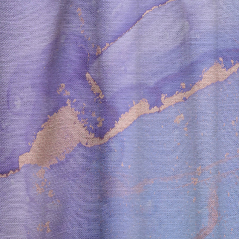 Nuage d'encre rose et bleu translucide - rideau moderne - obscurcissant - 1 panneau, L 52 po x L 120 po