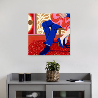 Contemporary Art Elegant Vintage Abstract Wall Art by Julie Lesouef - Wrapped Canvas Print