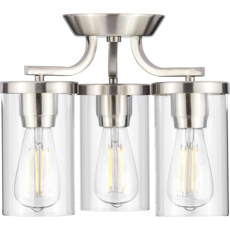 Rumaysa Glass Semi Flush Mount, Brushed Nickel