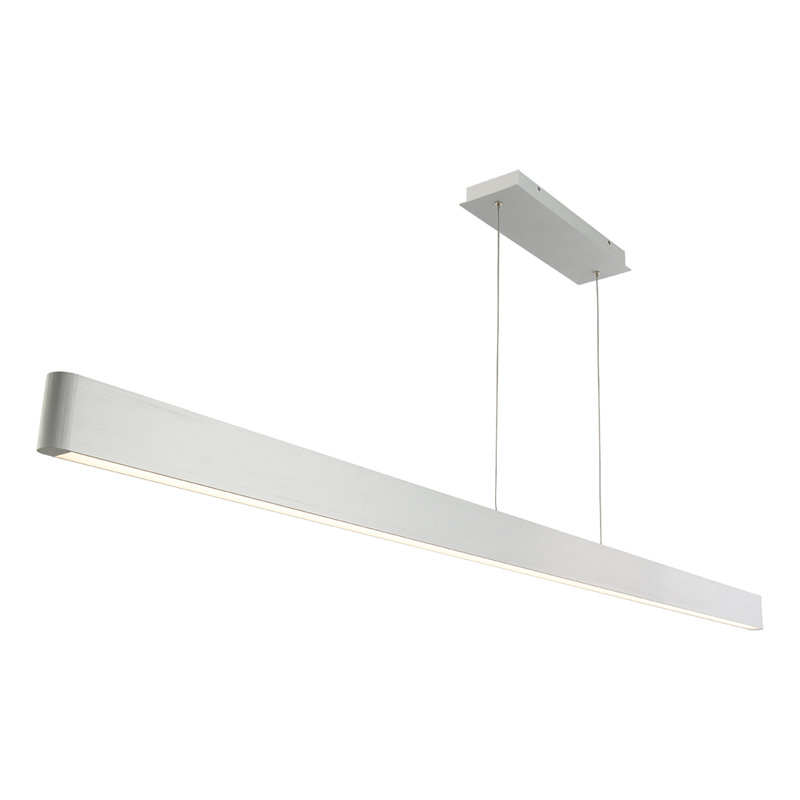Logemann 1-Light Kitchen Island Linear Dimmable LED Pendant, Brushed Aluminum, 75"