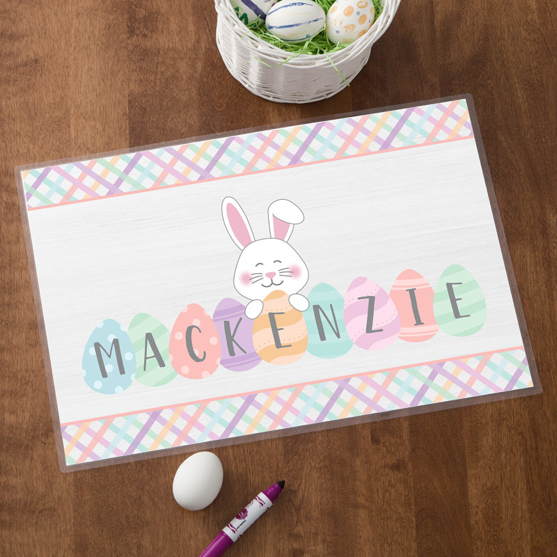 Polycarbonate Plastic Striped Rectangle Placemat, Yes