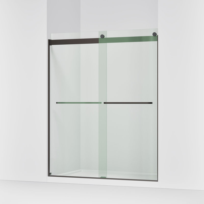 Levity 59.63" x 74" Bypass Shower Door with CleanCoat® Technology, Anodized Dark Bronze, Crystal Clear