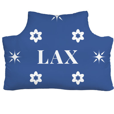 LA Colors White Red Blue Headboard Pillow Queen 59.5 inch x 29.5 inch