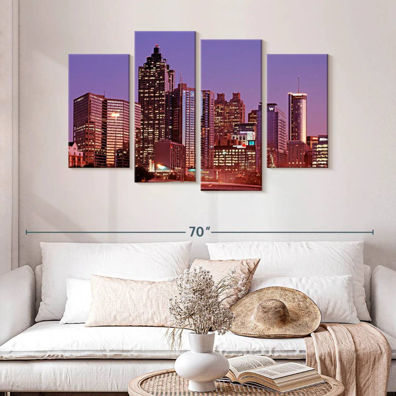 Crépuscule mauve Sireci d'Atlanta, H 32 po x l 52 po