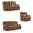 Chelliah 3 - Piece Contemporary and Upholstered Faux Leather Manual Reclining Living Room Set-114043836