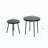 2-Pack Solar Powered Side Table with LED Light, Outdoor/Indoor Nesting Round End Table Set