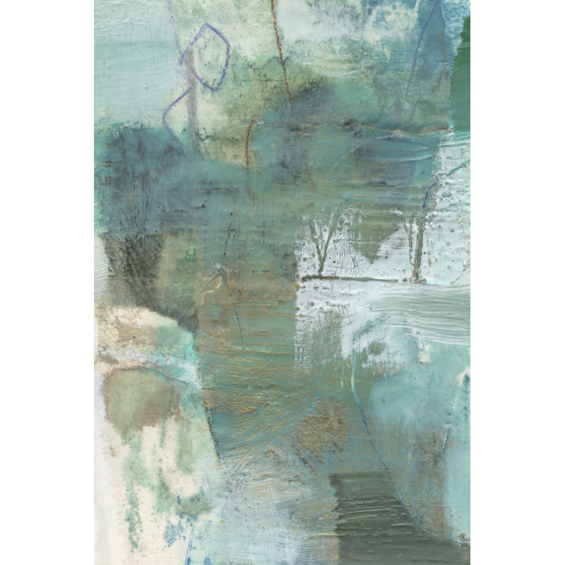 Terrene Abstract V by Sue Jachimiec - Painting on Canvas, 30cm H x 20cm W, Wrapped Canvas