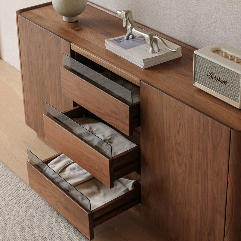 Buffet de rangement en bois massif de grande capacité, H 28,74 po x l 66,92 po x P 15,74 po