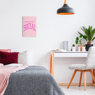 Pink Selectively Social Phrase Wall Plaque by House of Lulu