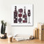 "Modern Kitchen Square 1 Wine Red" par Michael Mullan, art mural sur toile, 18 po x 18 po
