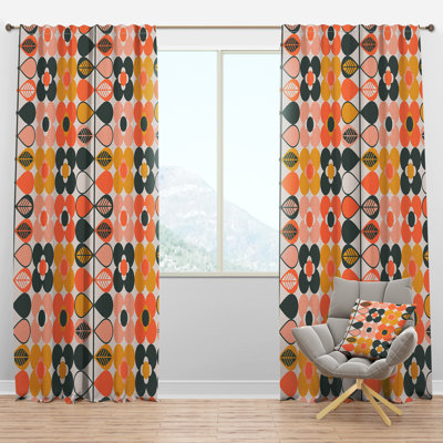 Panneau de rideau simple semi-diaphane avec passe-tringle Botanical Design I